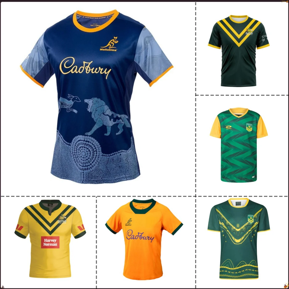 New 2025 Australian Wallabies Kangaroos Rugby Jersey Training Wear