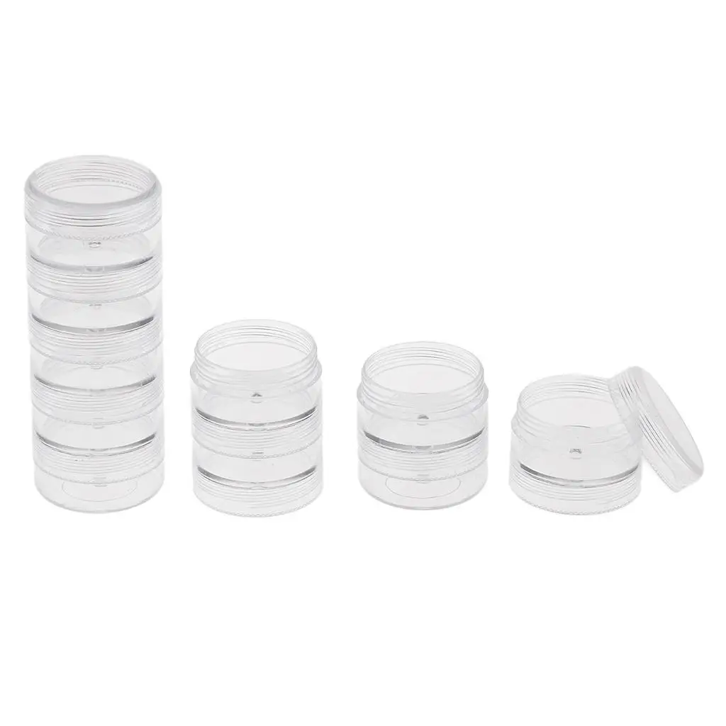 Plastic Organizing Box Stackable Clear Containers Screw Top Storage for Beads Jewelry Making Accessories