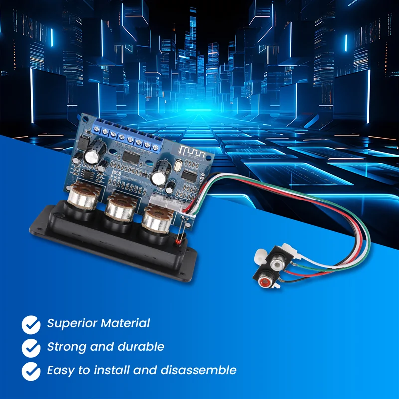 

2,1-канальная плата цифрового усилителя мощности + аудиокабель AUX 2X25 Вт + 50 Вт BT5.0 Плата усилителя класса D для сабвуфера DC12-20V
