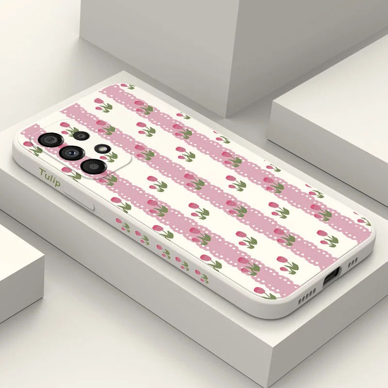 

Lace Tulip Case For Samsung Galaxy A73 A53 A33 A23 A13 A03 A72 A52 A52S A32 A22 A12 A02 A02S A71 A51 A31 A21S 4G 5G Cover
