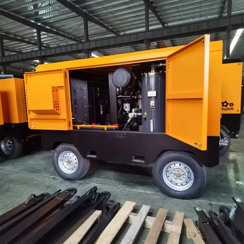 15bar 550CFM Portable Diesel Screw Air Compressor KCY550-15 Energy Saving for Mining Drilling Rig