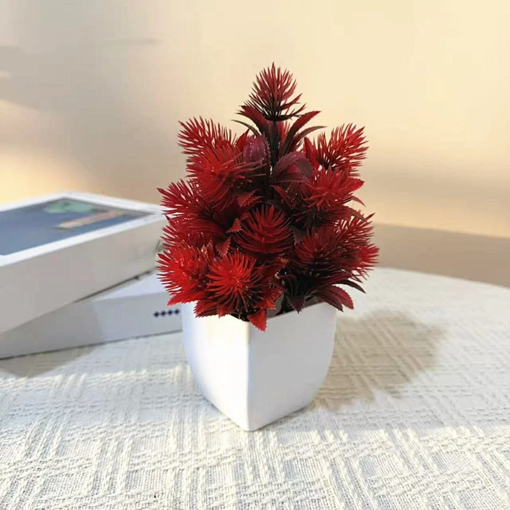 Artificial Bonsai In Pot 19x12cm Fake Plant For Bedroom Study for hotel Homestay Decoration Desktop Simulation Pine Pottery
