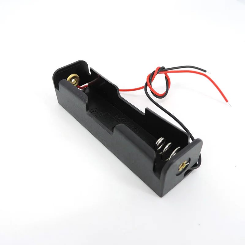 1 2 3 4 Slots ports AA 18650 1.5v 3.7v Power Battery Storage Leads Case Box Holder Leads Wire black for repair tools Black L1