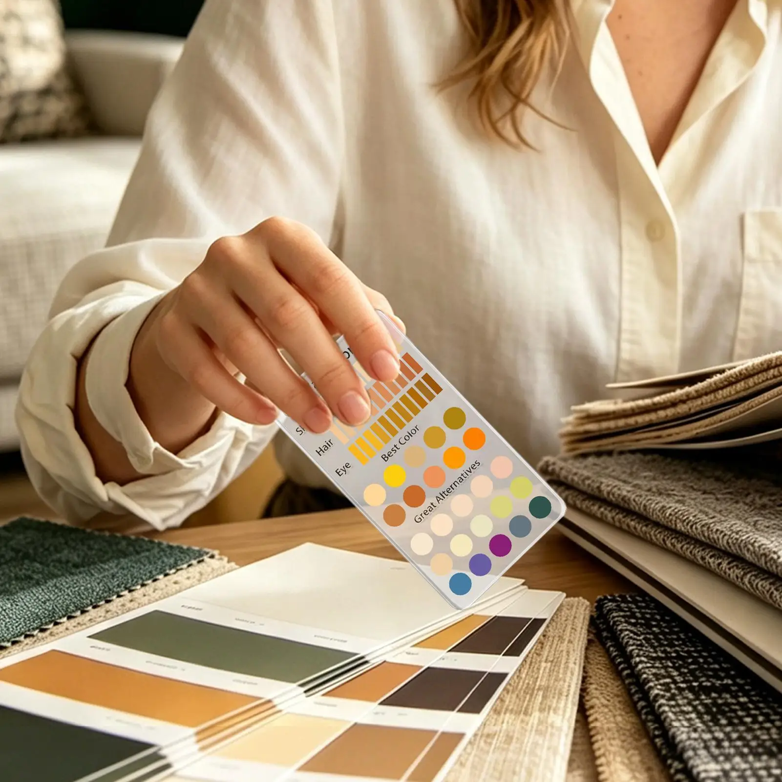 Color Analysis Kit Cards 6-Piece Acrylic Matching Seasonal Palette Deep Autumn Color Palette For Home Office School Art Fashion
