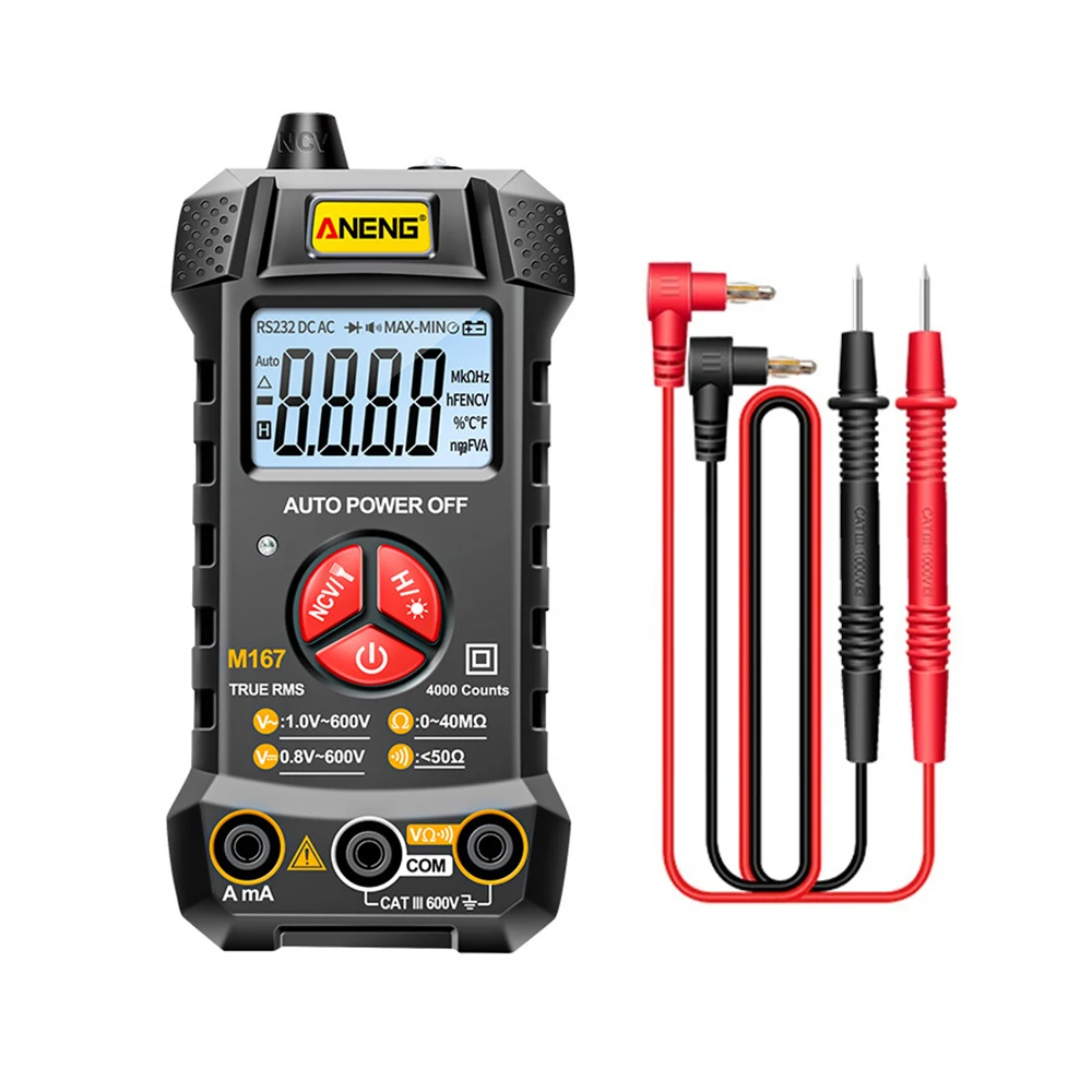 M167 Digital Multimeter AC/DC Votage Current 4000 Counts Electrical Instruments Tester Auto Range Meter Multimetro Tool