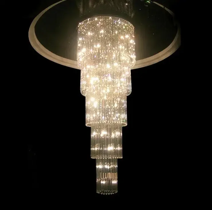 Duplex staircase ceiling lamp luxury villa staircase living room crystal ceiling lamp