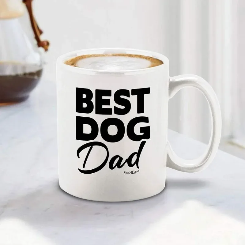 Best Dog Dad Ceramic Coffee Mug Wrap Template Golf Sublimation Design Mugs Wrap Coffee Cup Birthday Holiday Thanksgiving Gifts