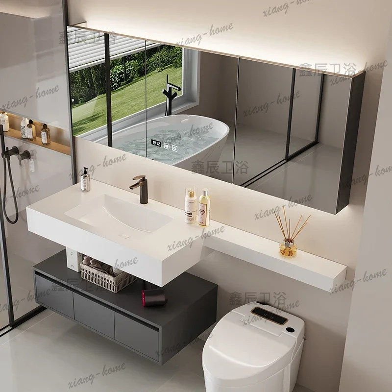 Mirror Drawers Cupboard Luxury Partitions Display Toilet Perfume Storage Bathroom Cabinet