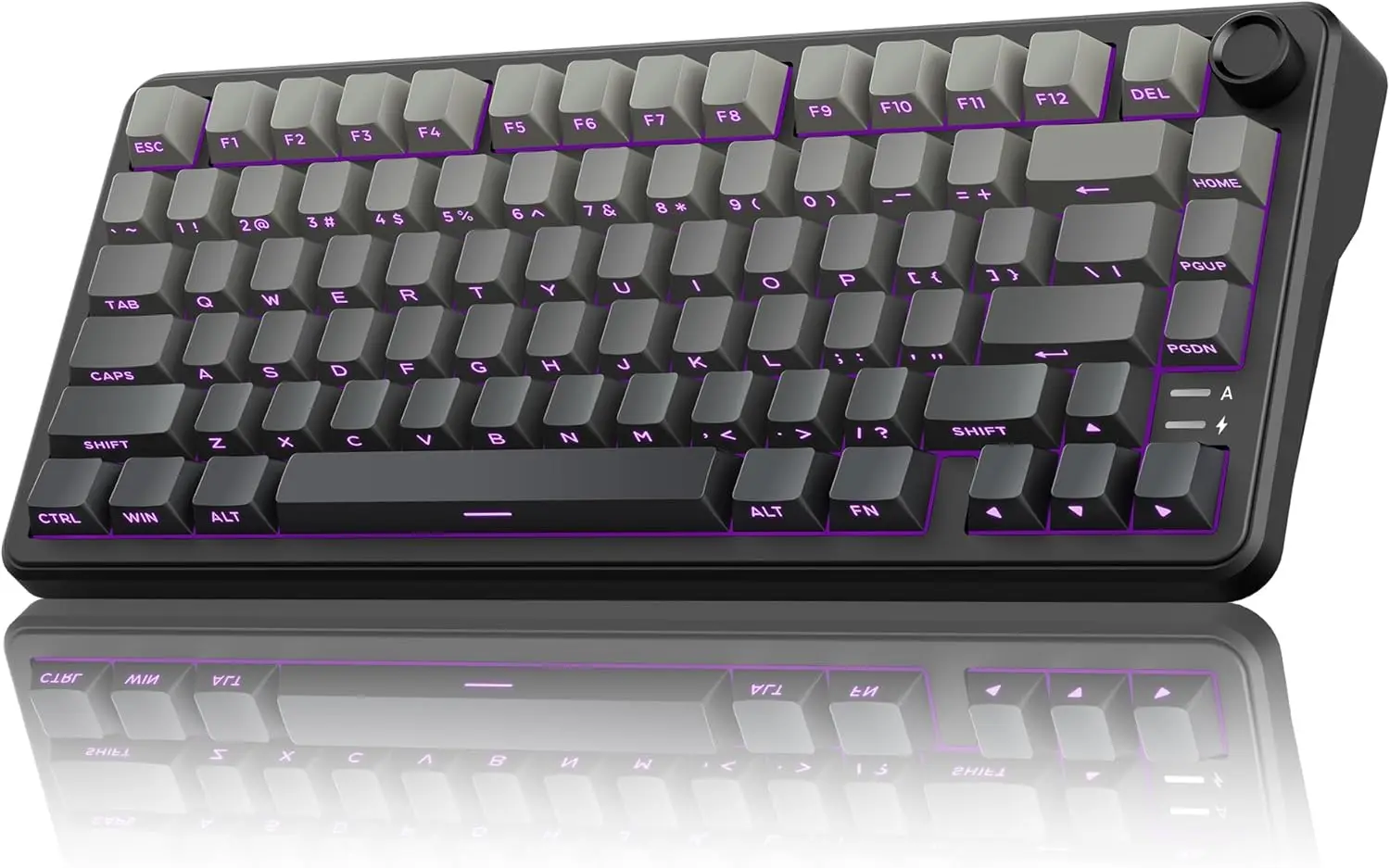 75% Hot-Swappable Creamy Keyboard with Knob, RGB Backlit, Pre-lubed Linear Switches, Wireless/Wired/BT5.0