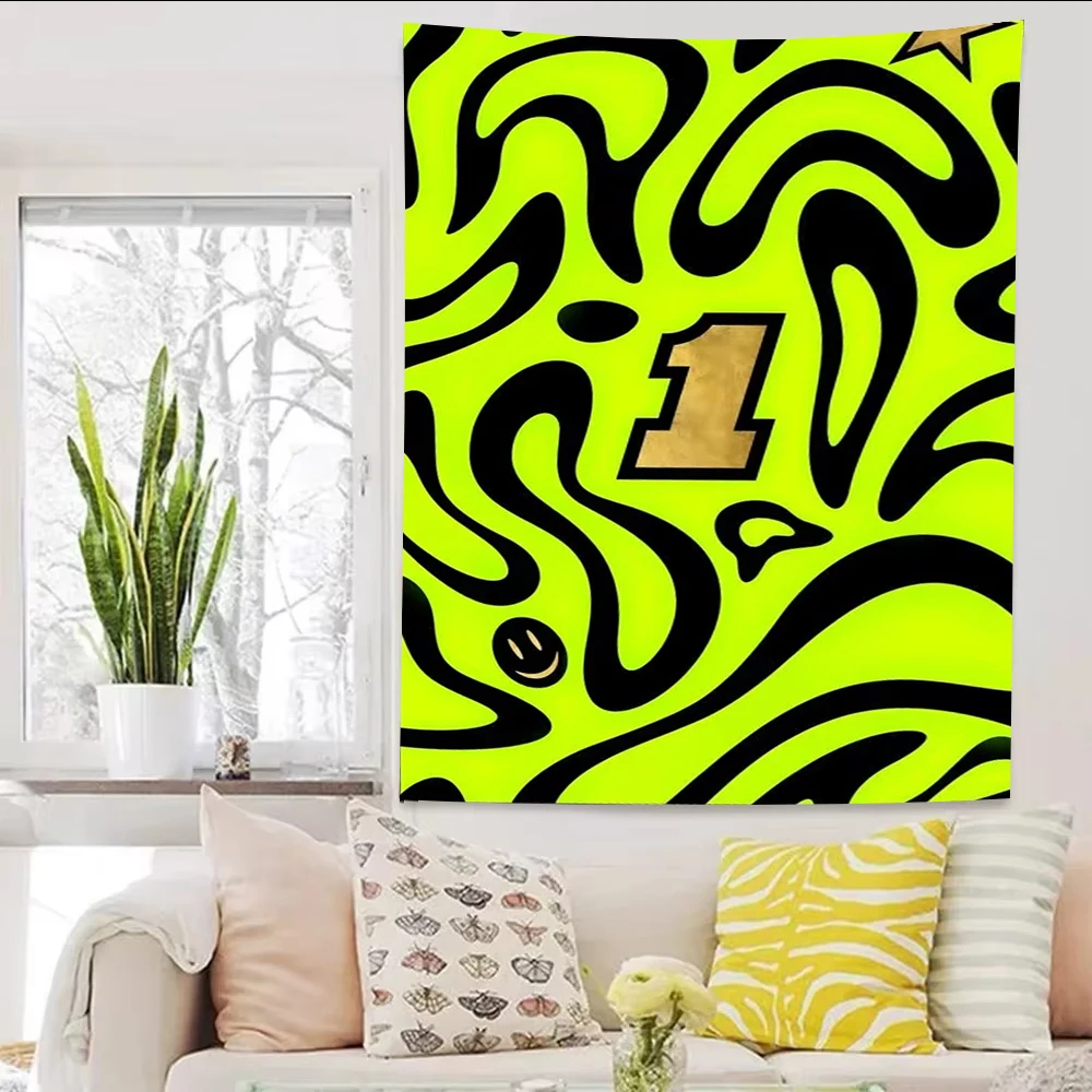 1pc L-Lando N-Norris Tapestry Y2K Aesthetic Wall Hanging Cool Room Stuff Star Number 1 Tapestry for Teen Dorm Bedroom Wall Decor