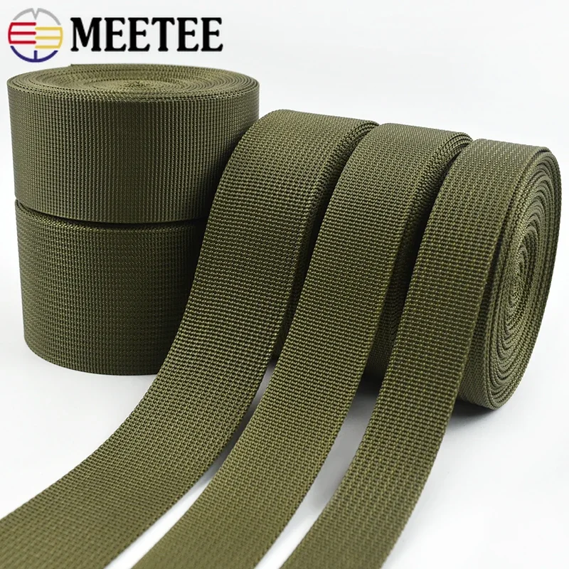 2/5/10M 20-50mm ArmyGreen Nylon Webbing Band for Bag Backpack Strap Ribbon Tapes Safety Belt Bias Binding DIY Sewing Accessories