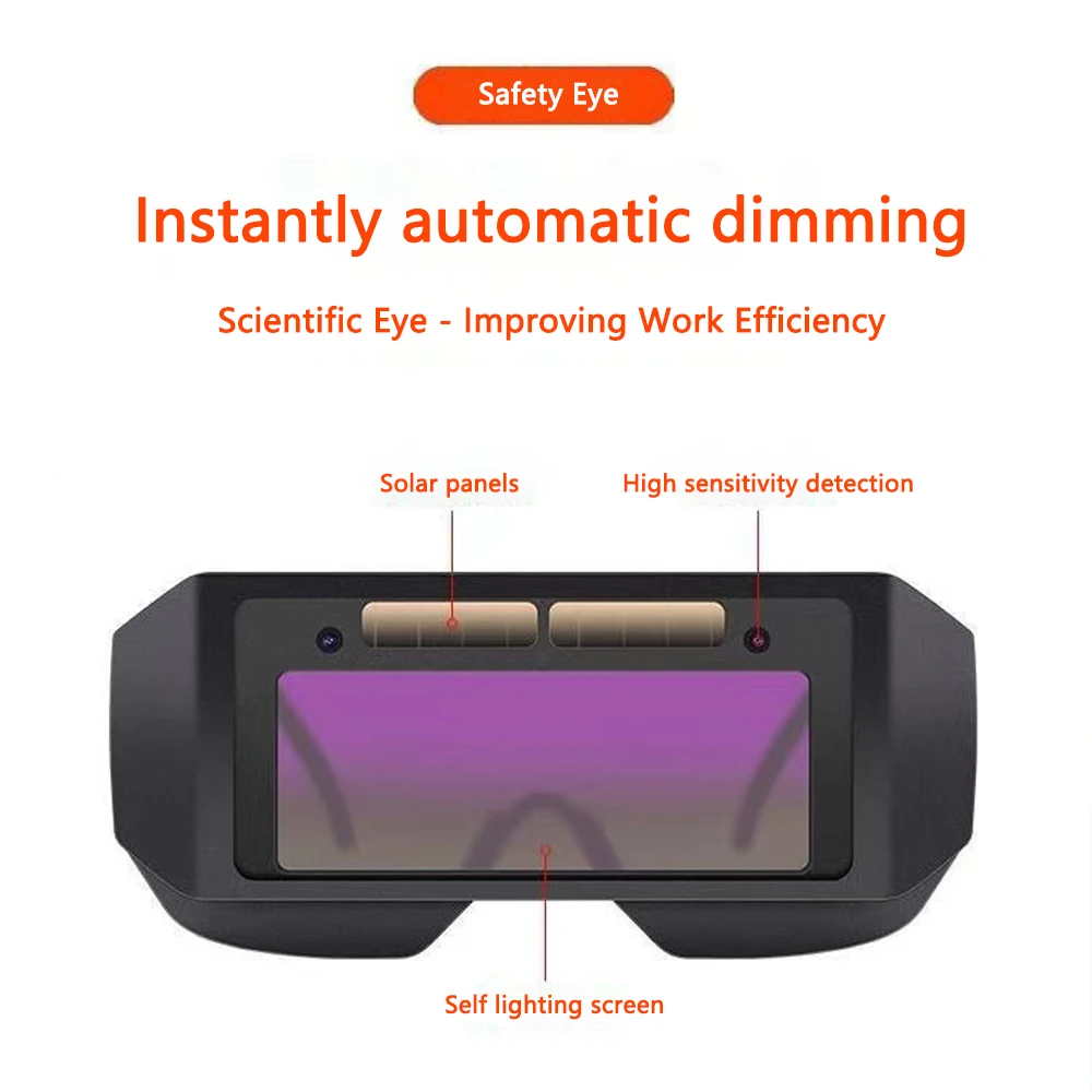 自動調光溶接メガネ溶接アルゴンアーク溶接、溶接工用の強い光と耐衝撃溶接ゴーグル