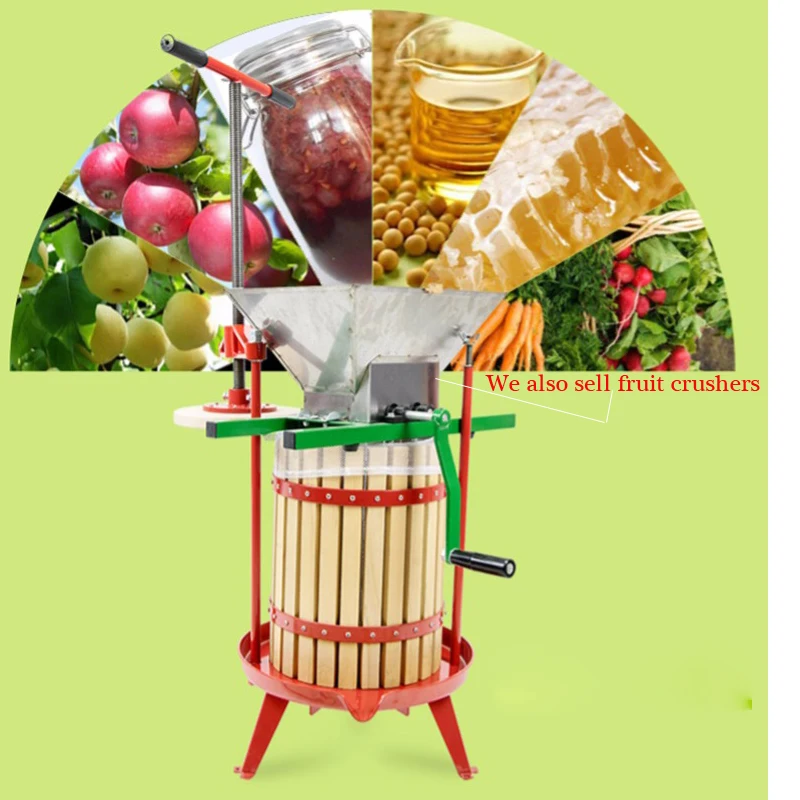 6L Manual press juice machine grape wine maker juice residue separation Home apple pressing juicer for honey/fruit/vegetable