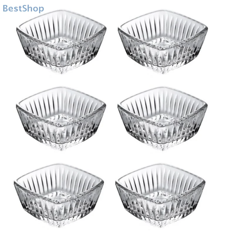 1/6Pcs 60ML Mini Glass Prep Bowls Glass Ramekins Bowls For Dish Serving Mixing Cooking Sauce Nuts Candy Dessert Salad