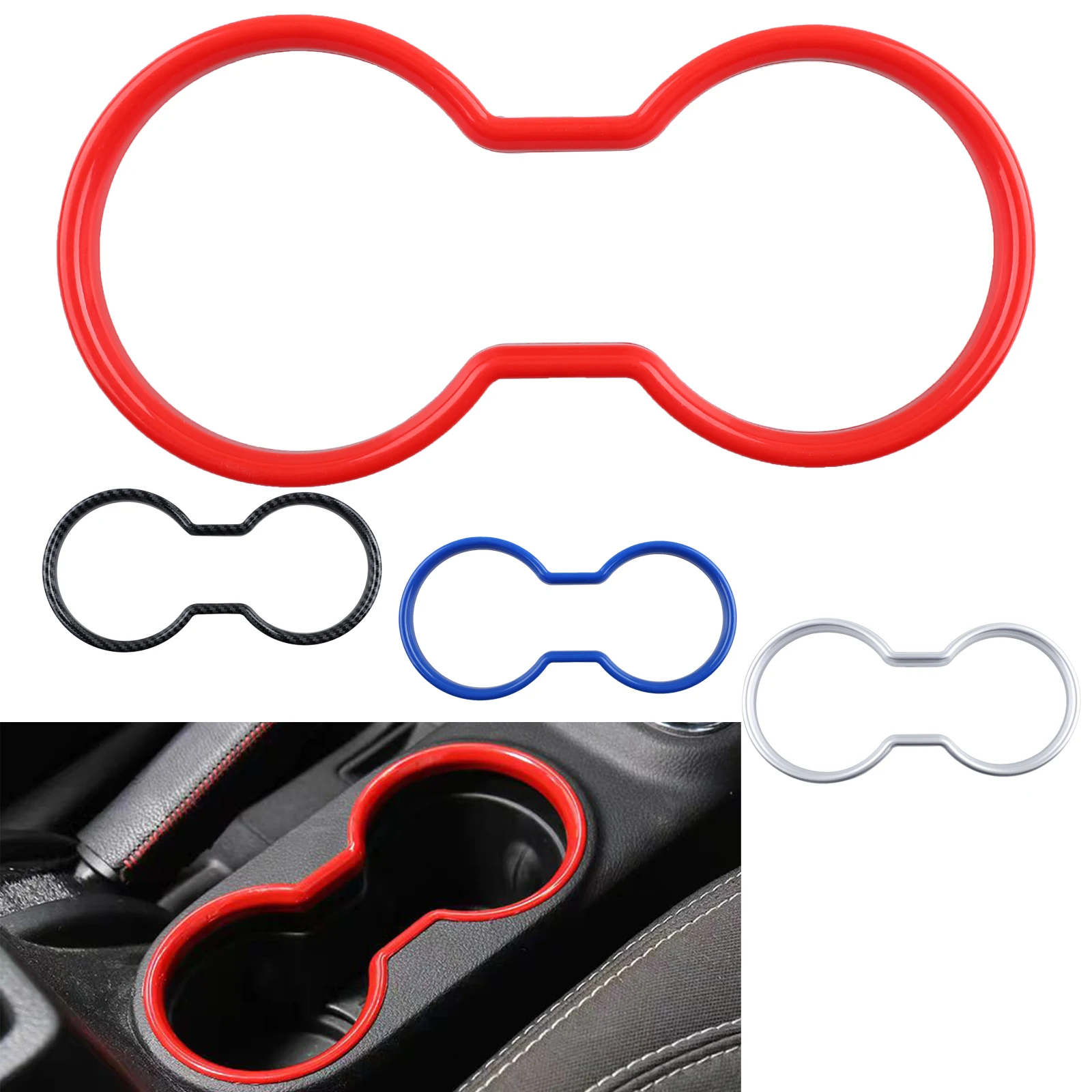 

For Jeep Wrangler JK 2011 2012 2013 2014 2015 2016 2017 Car Interior Front Water Cup Holder Decoration Cover