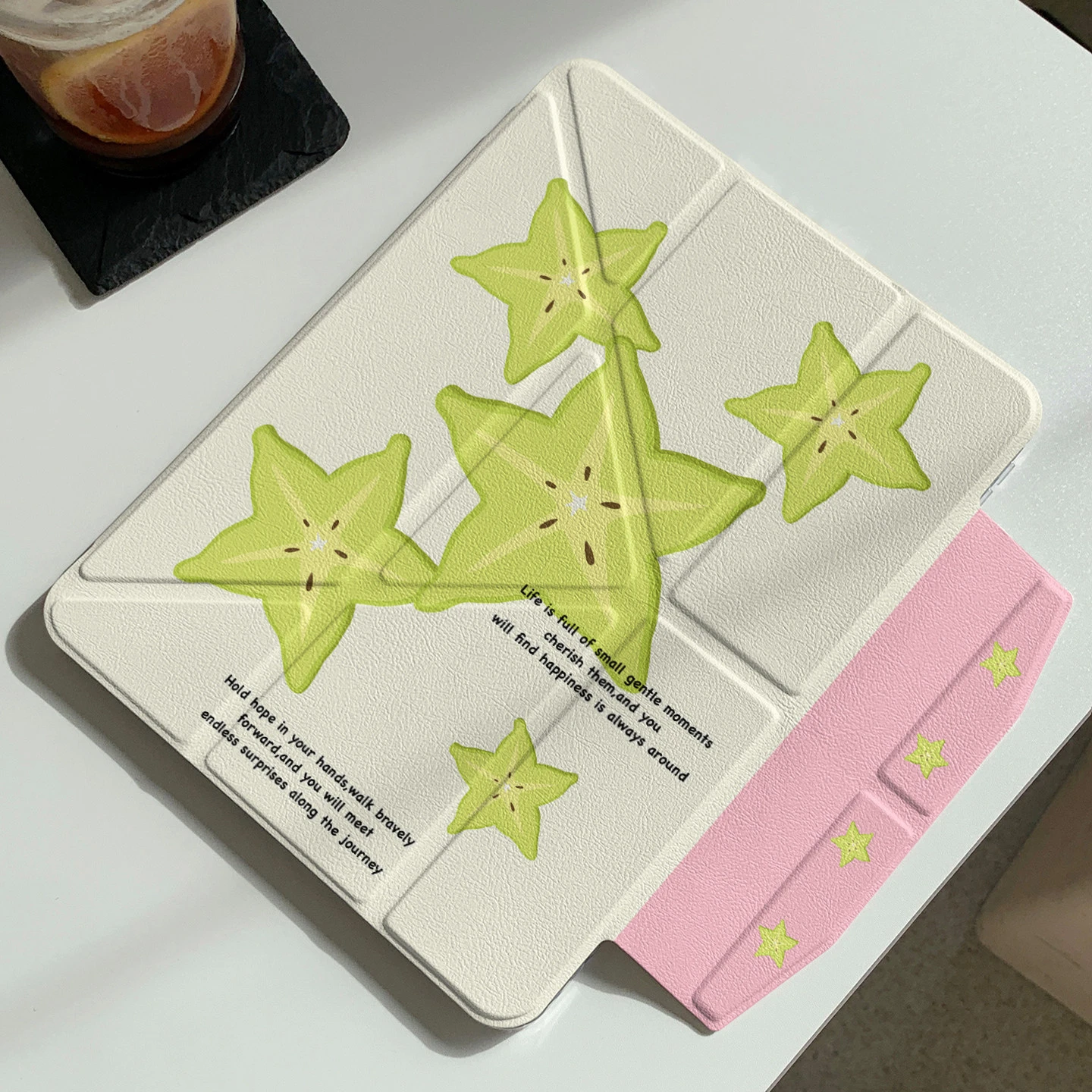 New Cute Starfruit Table Case For iPad Pro 11 12.9 13 A16 M2 M3 M4 M5 Shell 8.3 9.7 10.2 5/6/7/8/9/10/11th Mini Air 3 4 5 Cover