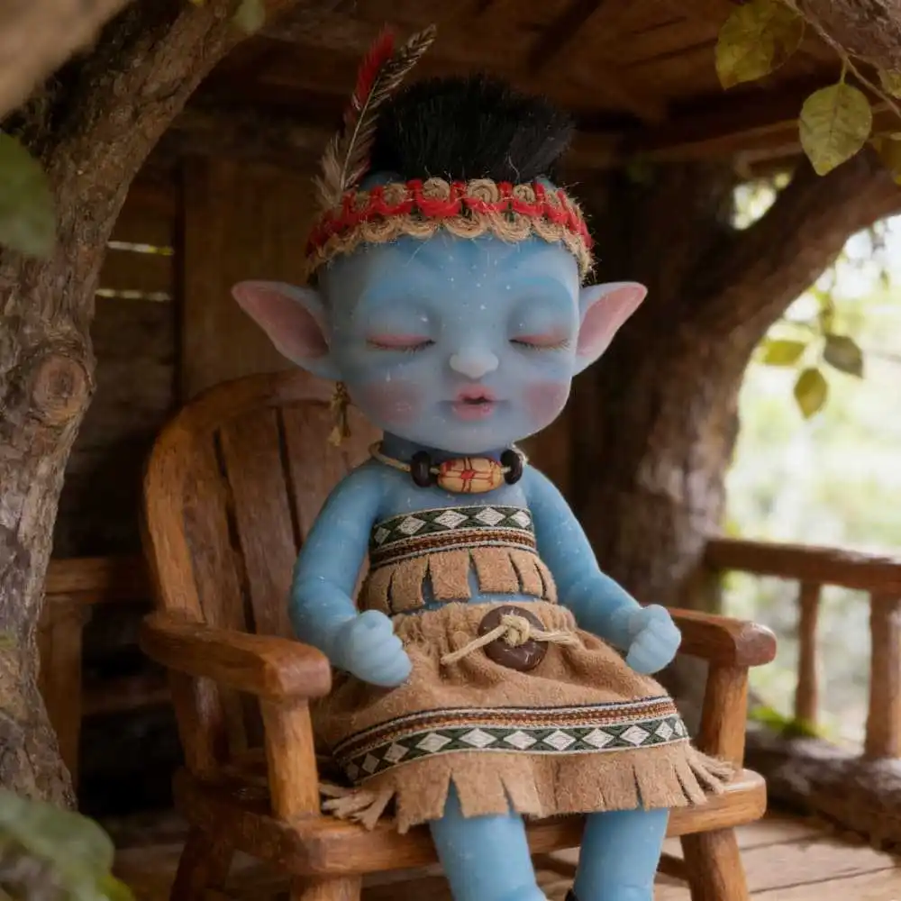 Avatar 8-inch solid silicone realistic rebirth doll baby Q version peripheral model doll hand-made gift