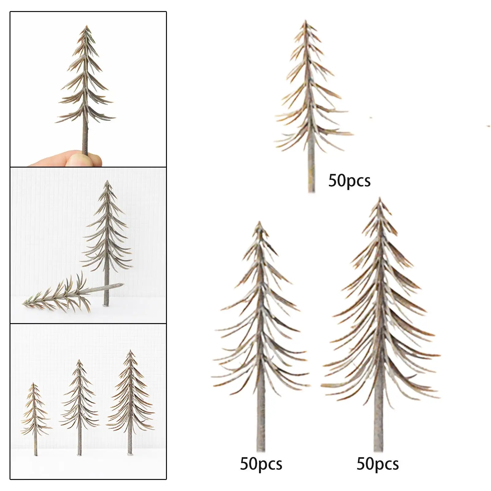 Confezione da 50 modelli di alberi da neve modello diorami ferroviari micro architettura paesaggistica