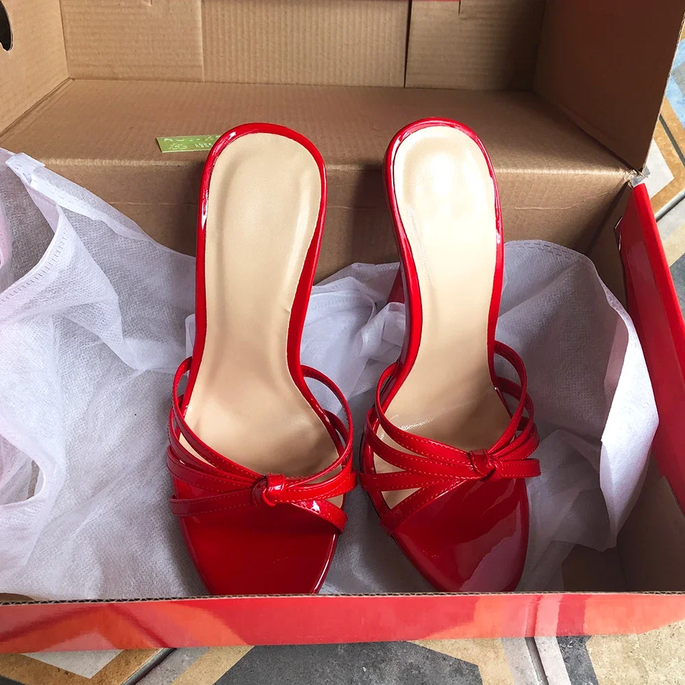Tikicup Sexy 13cm Extreme High Heel Summer Slippers Women Red Open Toe Slide Stilettos Cross dress Fetish Gay Man Unisex Shoe view 2