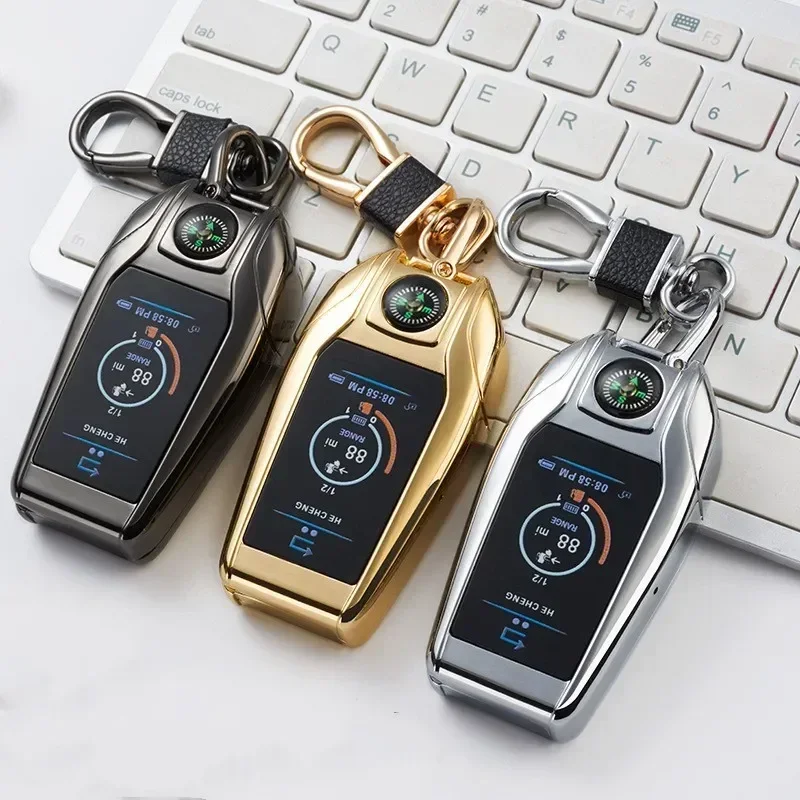 High End Keychain Windproof Lighter Cool Car Key Model Black Technology Multifunctional Igniter Gift Boyfriend A Trendy Look - Image 4