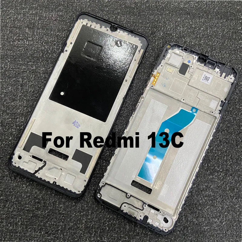 For Xiaomi Redmi 13C Middle Frame Front Bezel Faceplate Frame With Side Button Repair Spare Parts