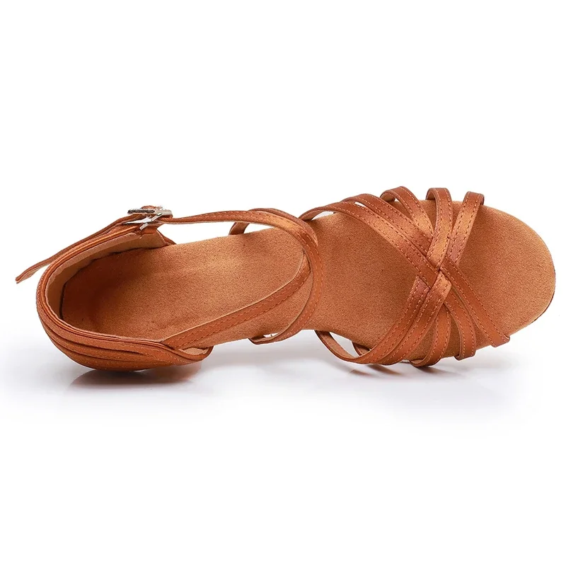 الفتيات قاعة الرقص أحذية المرأة أحذية الرقص اللاتينية لينة أسفل عالية الكعب السيدات ممارسة اللاتينية السالسا أحذية عالية الكعب 5-7 سنتيمتر #6