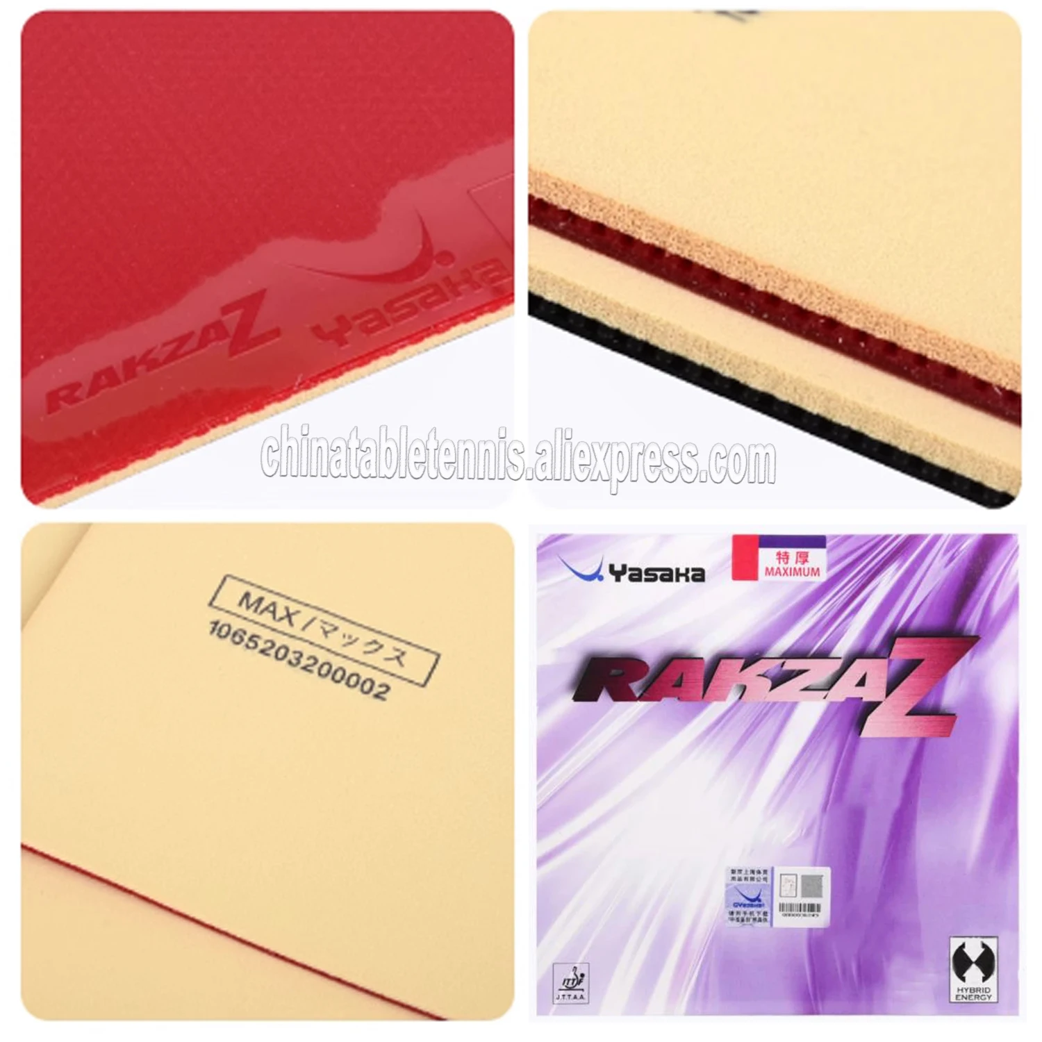 

Original Yasaka RAKZA Z RAKZAZ table tennis rubber B-87 pimples in fast attack with loop for ping pong racket