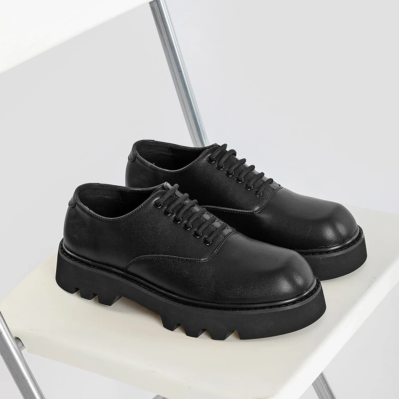 2023 New Fashion Versatile Solid Color Shallow Mouth Men's Shoes Summer Black Men's Leather Shoes Men's Casual Trendy Shoes