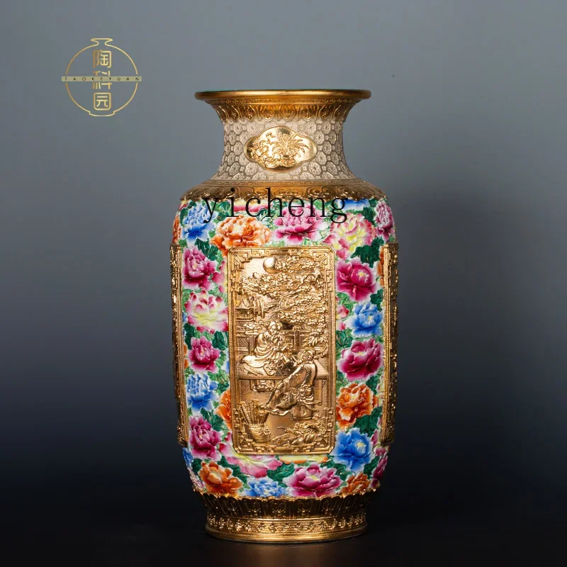 

ceramic ware Chinese retro blue and white porcelain vase home decoration ornament handicraft advanced sense