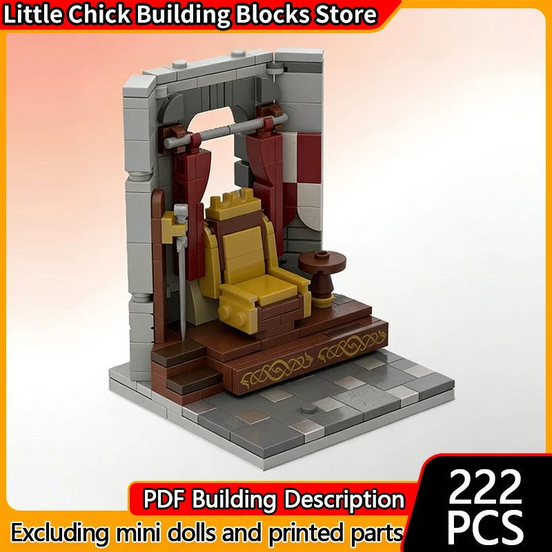 

Средневековый замок, модель MOC, строительные кирпичи, замок, командный центр, модульная технология, детские праздничные подарки, сборка игрушек, костюм