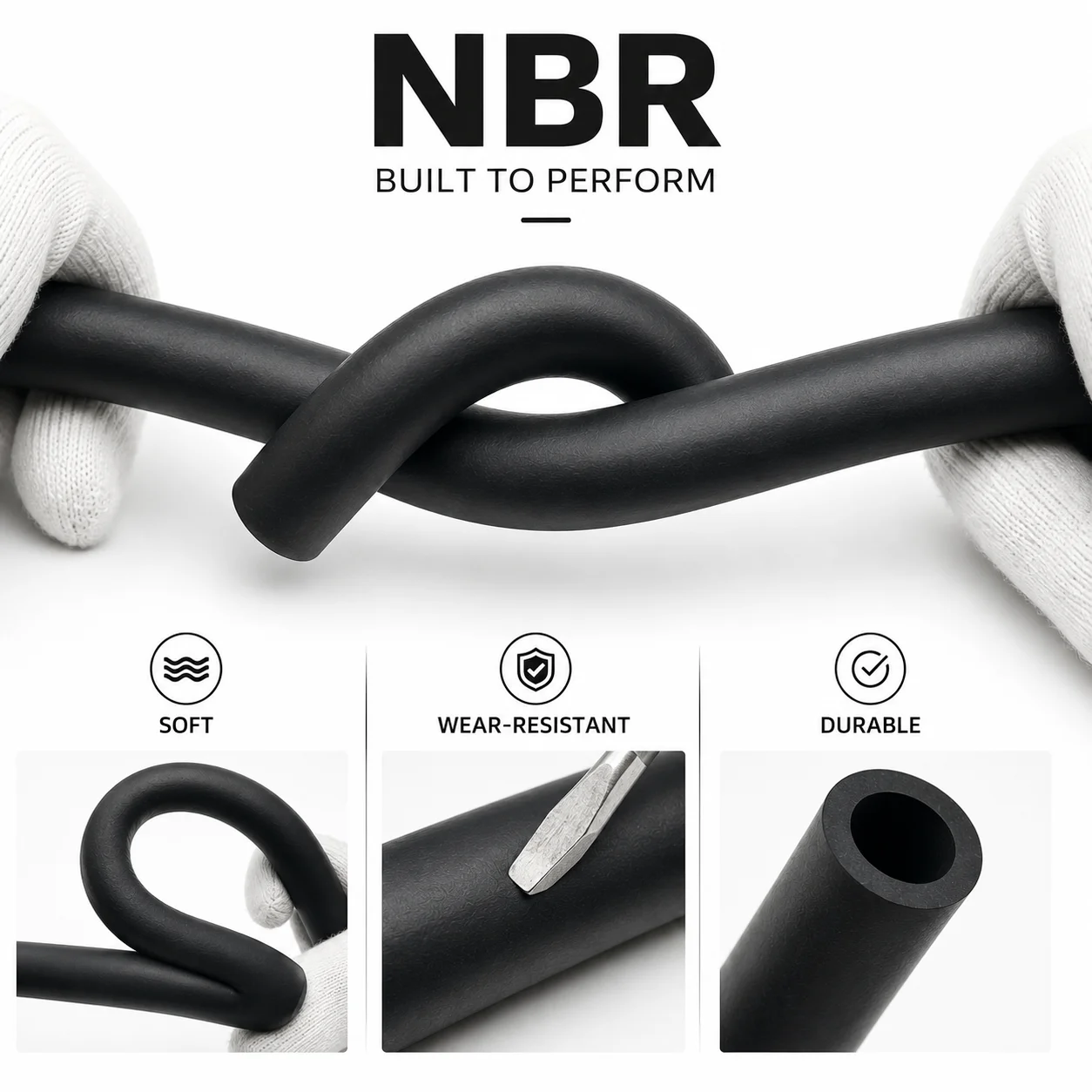 NBR rubber tube ID 2~25mm nitrile oil resistant rubber tube automotive engine fuel tubing wear-resistant flexible rubber tubing