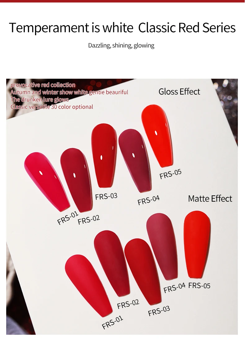 AS Red Gel Nail Polish Set Crystal Semi Permanent Kit Soak Off UV Gel Varnish 30-kolorowy manicure do paznokci Cherry Rose Red Vernis