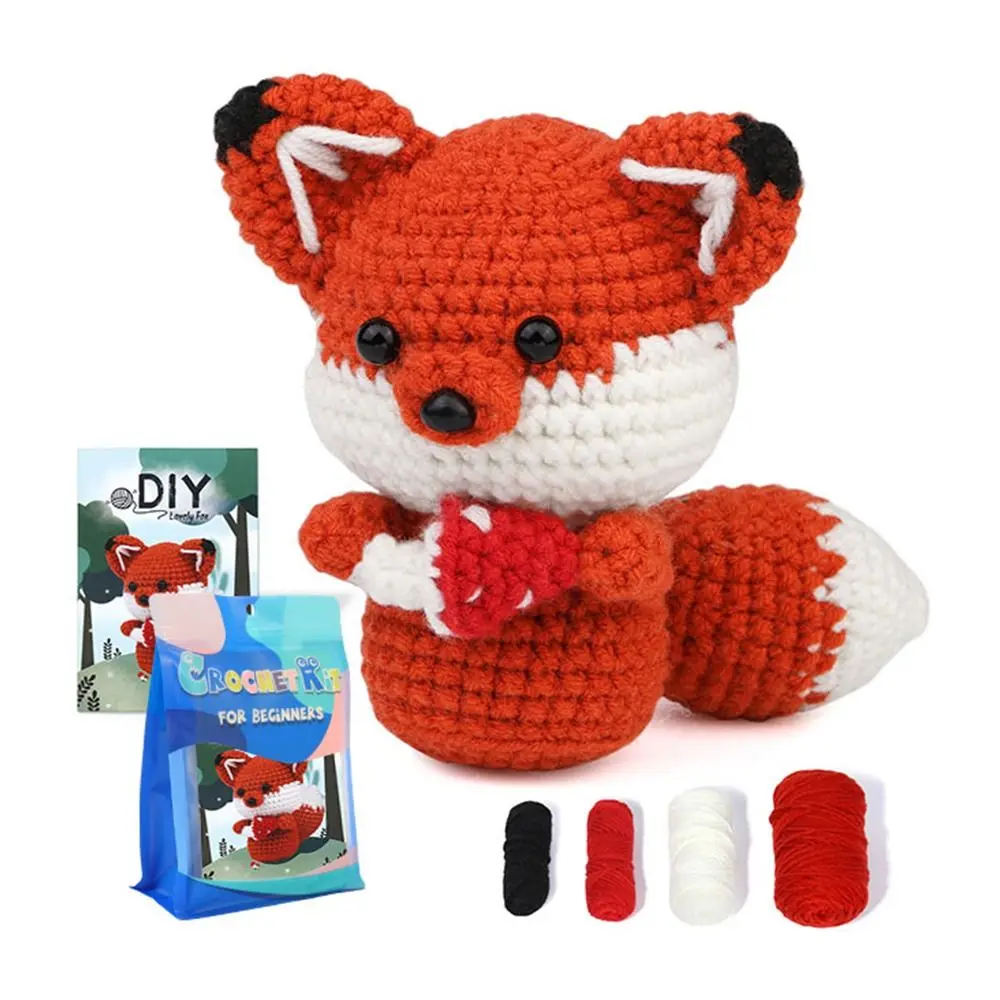 

Knitting Starter Kit Beginner Crochet Kits Knitting Tool Set Easy Yarn DIY Knitting Animal Kit With Video Tutorials Zero To Hero