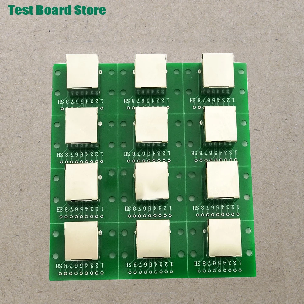 1Pce RJ45 Ethernet port 8P vertical horizontal test board bent pin straight pin network port adapter circuit board connector