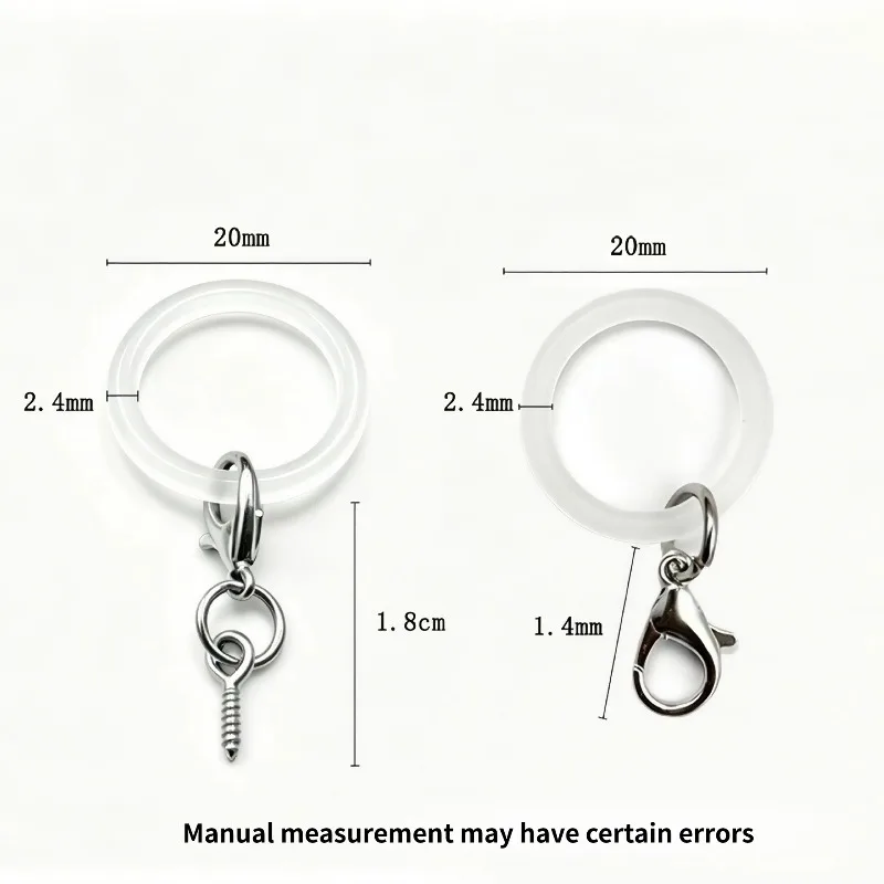 Transparent Elastic O Ring Loop with Lobster Clasp for Backpack Zipper Pull Bag Pendant Silicone O Ring Keychain Connector
