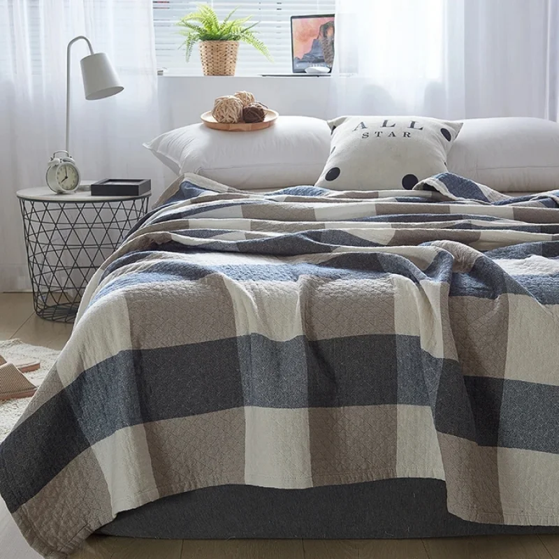

Japanese-style Washed Cotton Gauze Quilt - Breathable Summer Cooling Throw for Sofa, Single/Double Size Travel-Friendly Bedding