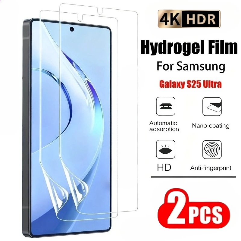 

2 шт. ультра прозрачная гидрогелевая пленка для Samsung Galaxy S25 S24 S23 Ultra S22 S21 S20 Plus S25 S24 S23 FE полное защитное покрытие для экрана