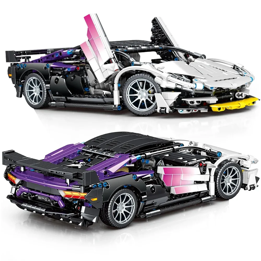 

Technical MOC Super Speed Supercar Roadster Hypercar Sports Car Remote Control Model 1337PCS Building Blocks Brick Puzzle Toys