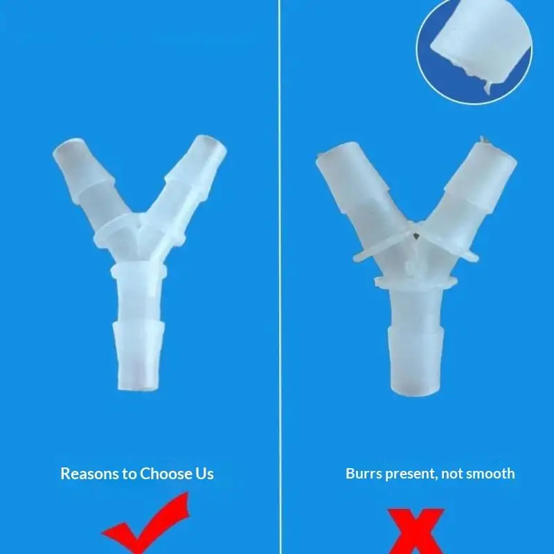 Y-Shaped Three-Way Connector Tee Joint 1.6~6.4mmWater Divider Polypropylene PP Plastic Gas Oil Aquarium Hose Pagoda Joint