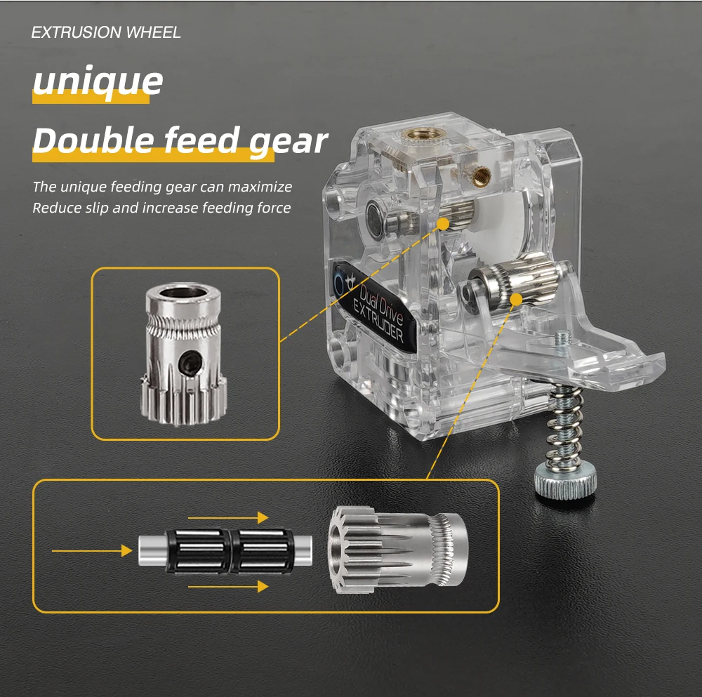 Für Prusa DIY Bowden Direktextruder Doppelantriebszahnrad aus gehärtetem Stahl Upgrade-Zuführungsgetriebe Extruder-Kit für BMG Extruder-Kit – Detail 1