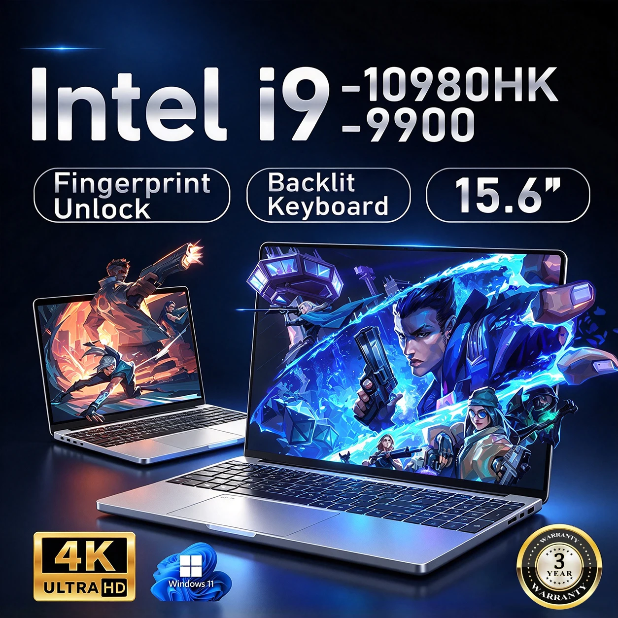 Portable Laptop Windows 11 Intel Core I9 10980HK Intel Core I9 9900 15.6 Inch 16GB RAM 1TB SSD Office Laptops Fingerprint Unlock
