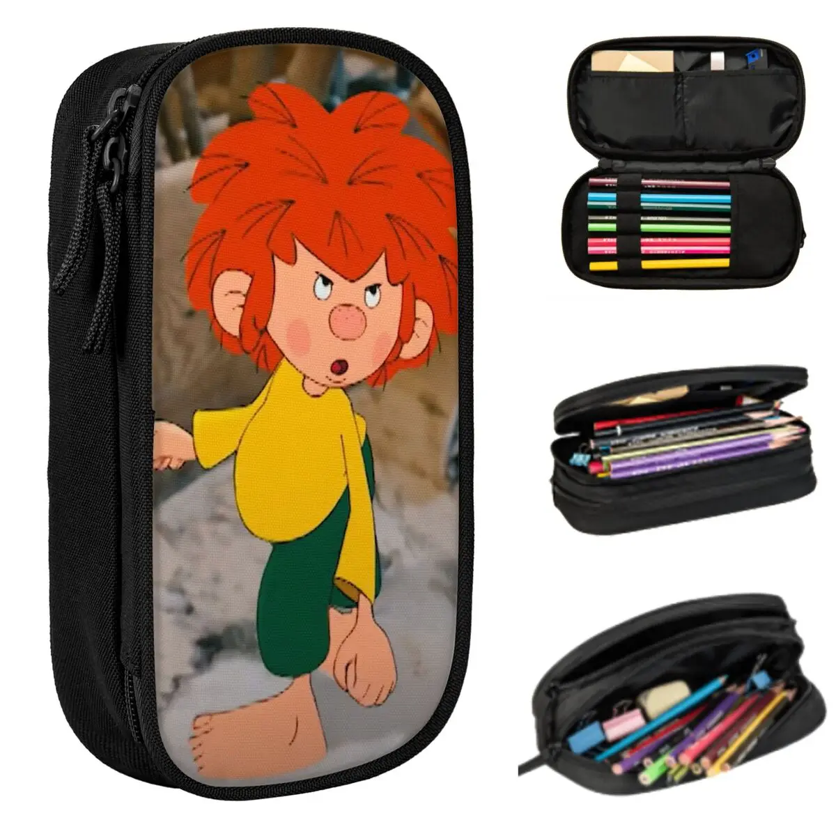 Pumuckl Federmäppchen für Kinder, Geschenke, Stiftbox, Bleistiftbeutel, Schreibwaren, Stifthalter, Tasche