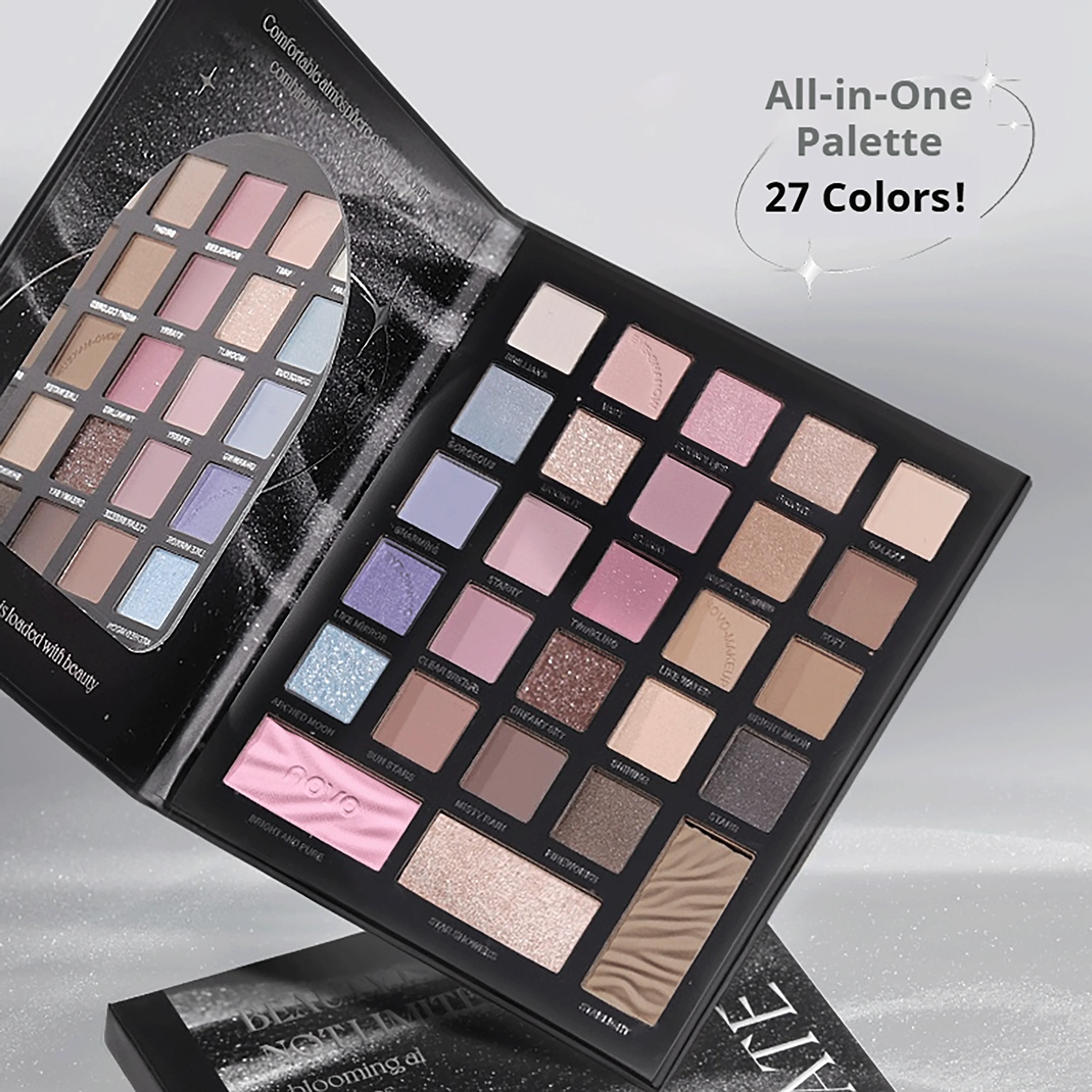 27-Shade Multi-Functional Eyeshadow Palette Matte, Pearl, Contour, Blush & Highlight Suitable for Everyday Makeup and Stage Use