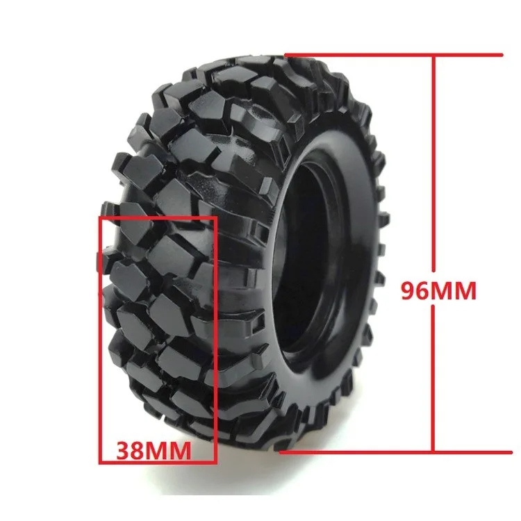 4PCS 1/10 1.9Inch Off Road Climb Rock Crawler Car Tires Super Soft 96MM Rubber Tyre Wheel Rim Hex 12MM For Tamiya CC01 D90 701A