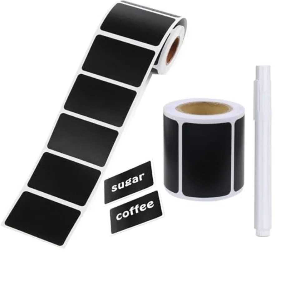 Chalkboard Labels, 300PCS Waterproof Blackboard Reusable Chalk Sticker Label, Removable Pantry Labels Rectangle for Storage Bin