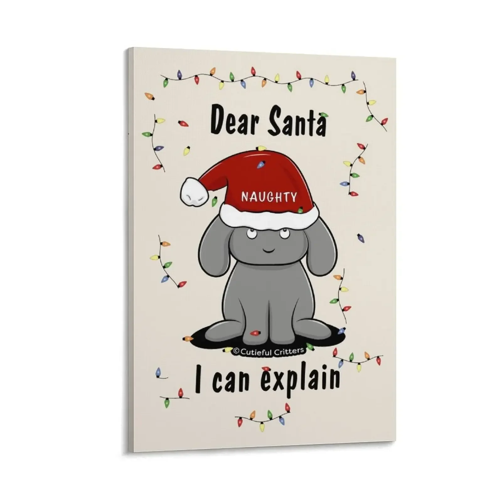 

Dear Santa, I can explain. - bunny Canvas Painting posters room decorations room decors aesthetic nordic home decor