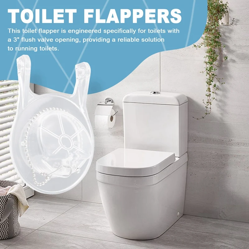 

2 шт. сменных клапанов для унитаза GA715014-GEG1, 3 дюйма, с цепочкой и крючком из нержавеющей стали — надежный клапан для унитаза