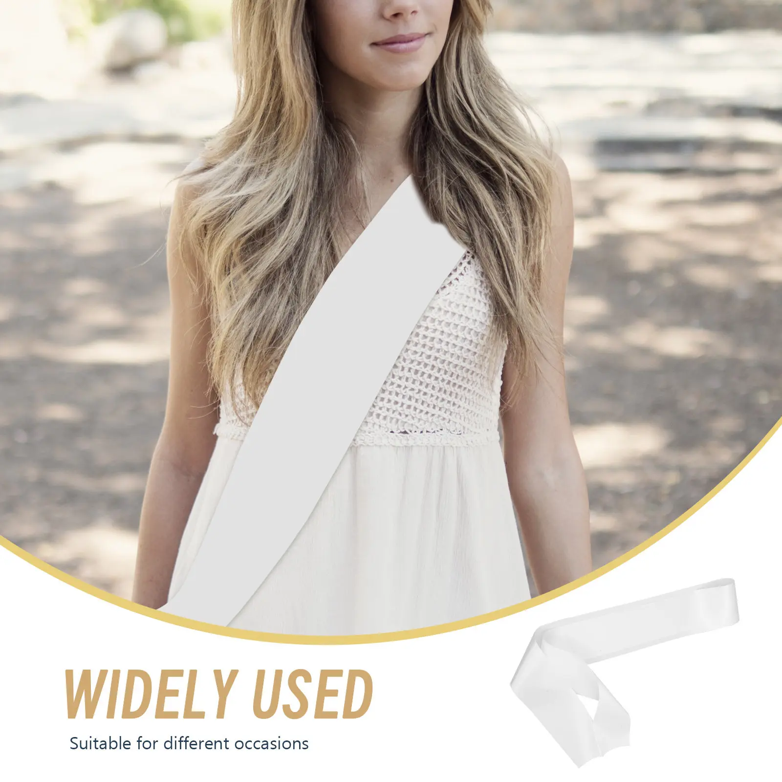 

10Pcs Blank Satin Etiquette Sash Plain White DIY Birthday Hen Party Baby Shower Bachelorette Event Accessories