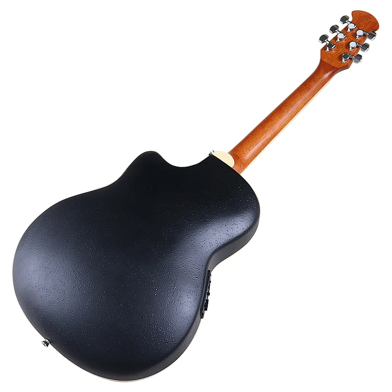 Electric Acoustic Guitar Round Back 6 Strings 39 Inch Cutaway Design Folk Guitar Cherry & Black Color