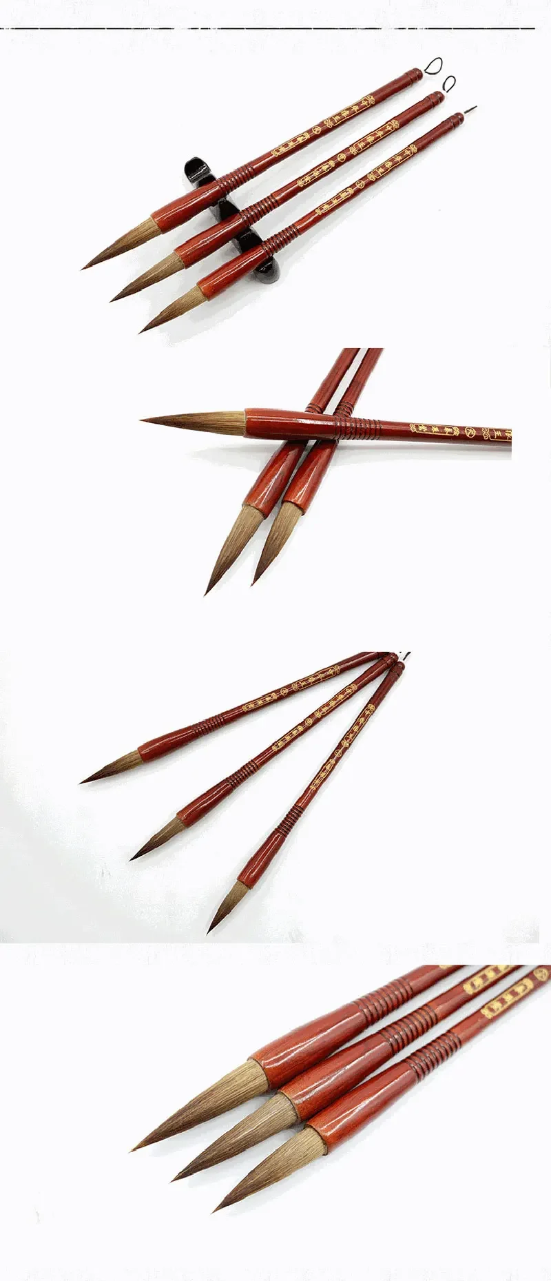 Hölzerne Schreibpinsel, Wolfshaar, traditionelle chinesische Kalligraphie, Malpraxis, Festival, Couplets, regelmäßige Skriptversorgung – Detail 5